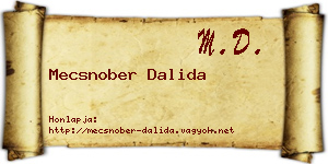 Mecsnober Dalida névjegykártya